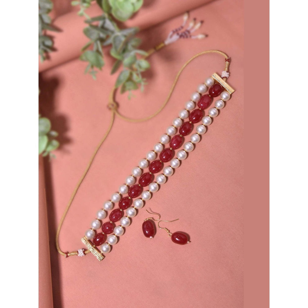 SWABHIMANN Belka Multicolour Pearl Choker Set