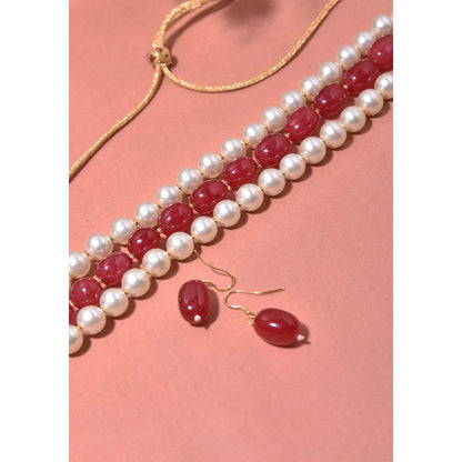 SWABHIMANN Belka Multicolour Pearl Choker Set