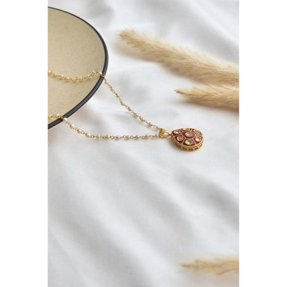 SWABHIMANN Shlokha Red Pendant Necklace