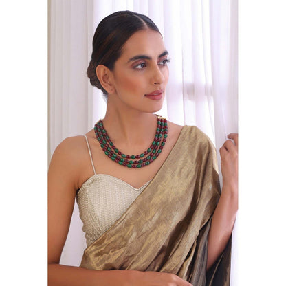 SWABHIMANN Haima Multicolour Layered Bead Necklace