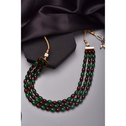 SWABHIMANN Haima Multicolour Layered Bead Necklace