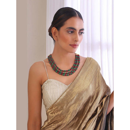 SWABHIMANN Haima Multicolour Layered Bead Necklace