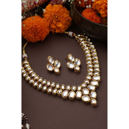 SWABHIMANN Toshi White Kundan Necklace Set