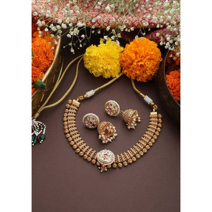 SWABHIMANN Sethu Gold Temple Necklace Set