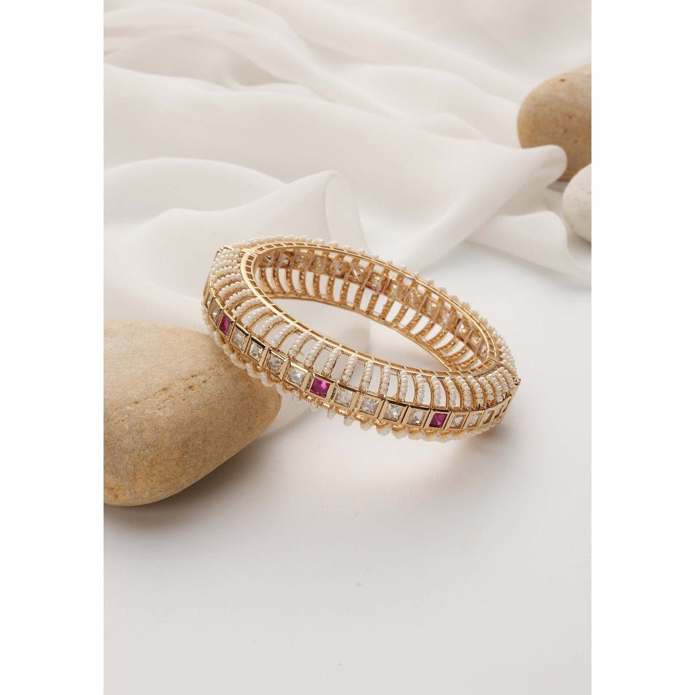 SWABHIMANN Tanika Multicolour Polki Kada