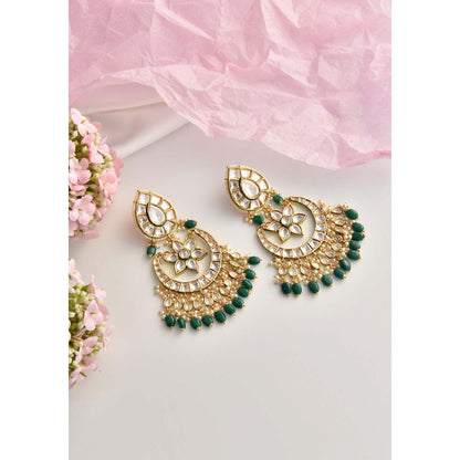 SWABHIMANN Tasva Multicolour Polki Chandbali Earrings