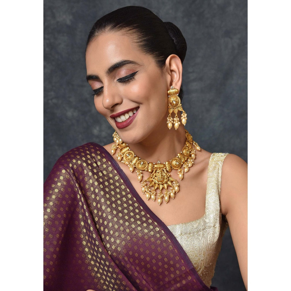 SWABHIMANN Shobha Temple Work Necklace Set
