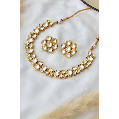 SWABHIMANN Ganya White Kundan Necklace Set