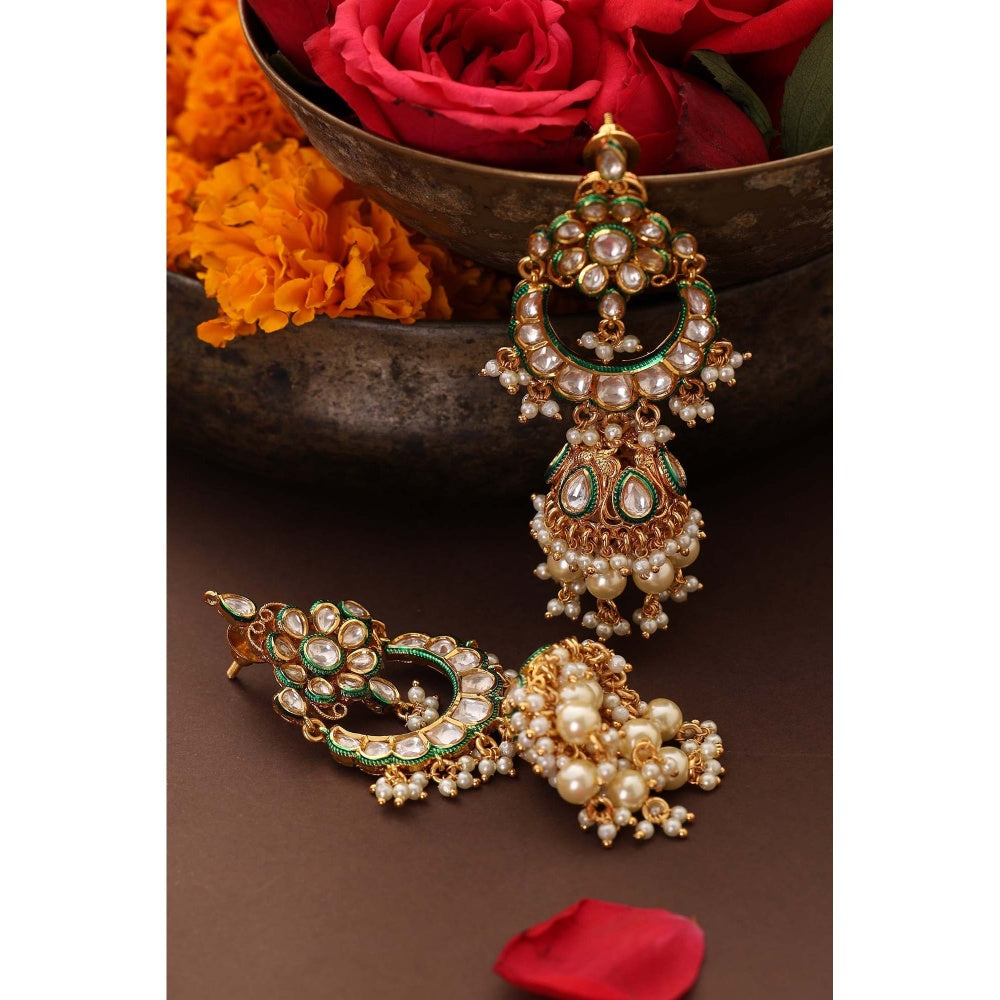 SWABHIMANN Sargam White Polki Jhumka Earrings