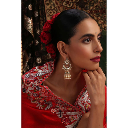 SWABHIMANN Sargam White Polki Jhumka Earrings