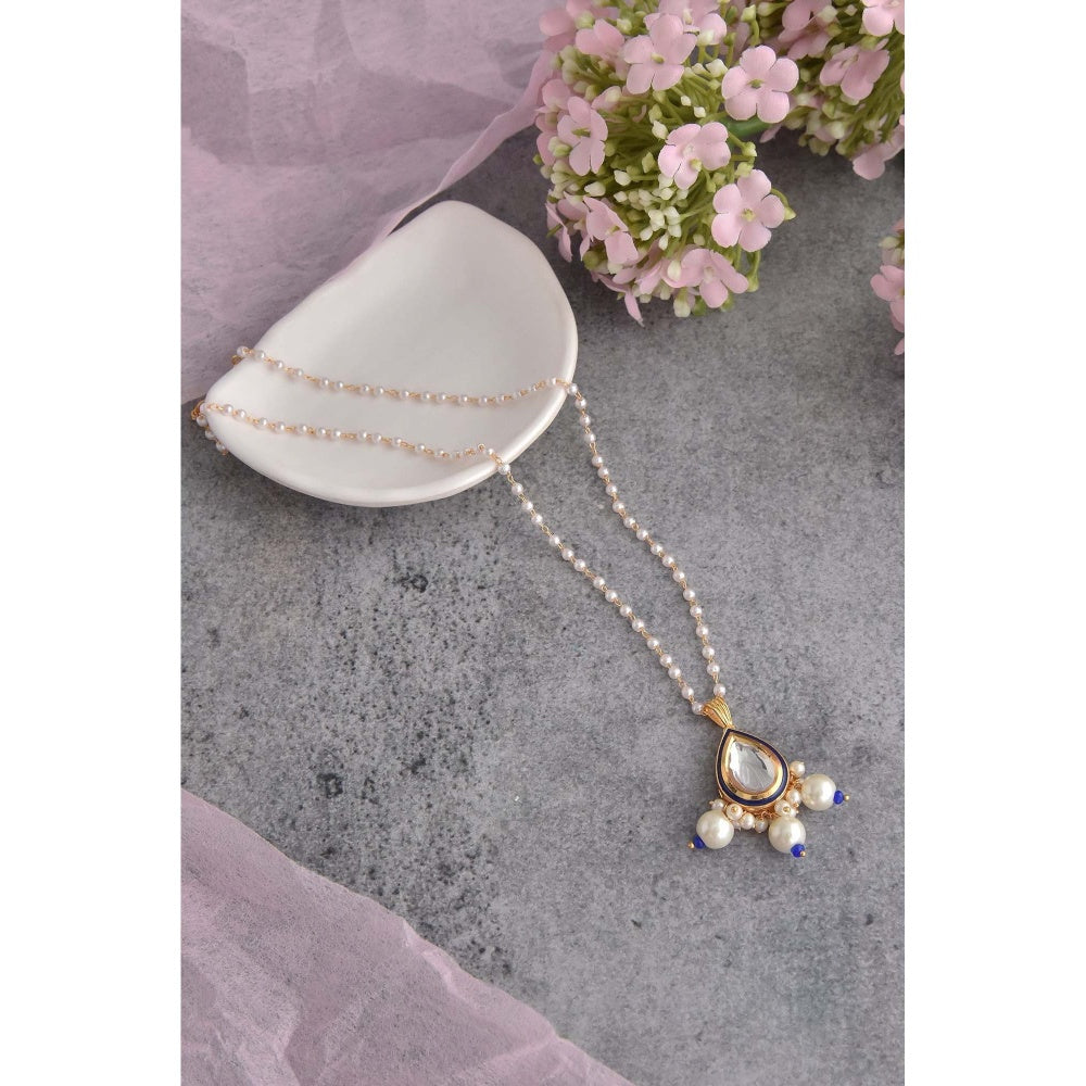 SWABHIMANN Varini Multicolour Kundan and Pearl Pendant