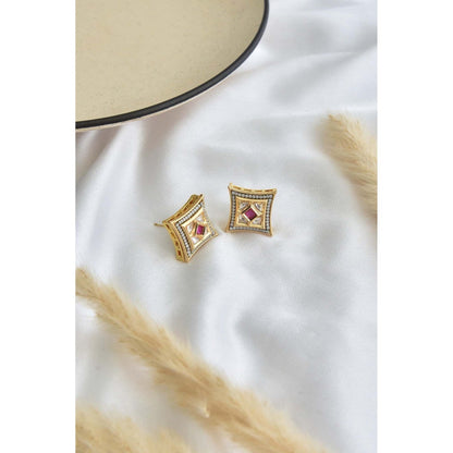 SWABHIMANN Heyat Multicolour Kundan Studs Earrings