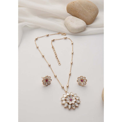 SWABHIMANN Shirin White Polki Pendant Necklace