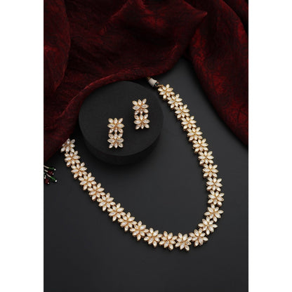 SWABHIMANN Noor Gold Polki Long Necklace Set