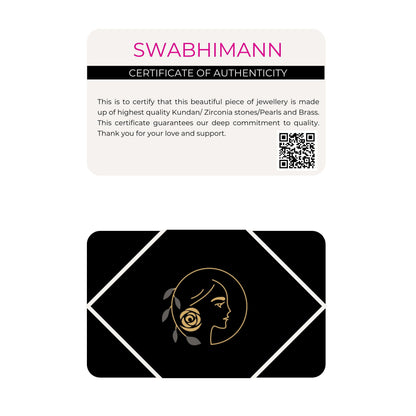 SWABHIMANN Minal White Kundan Adjustable Ring