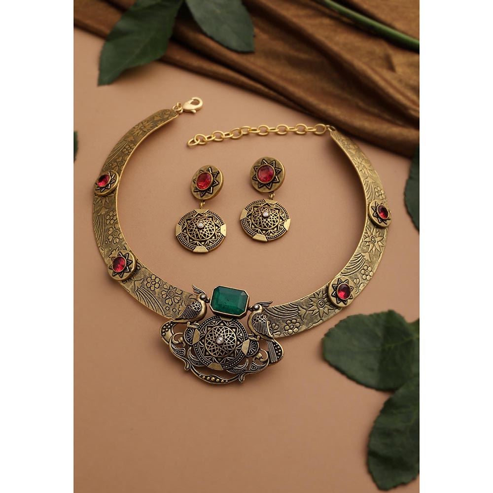 SWABHIMANN Anoma Emerald and Ruby Jewellery Set