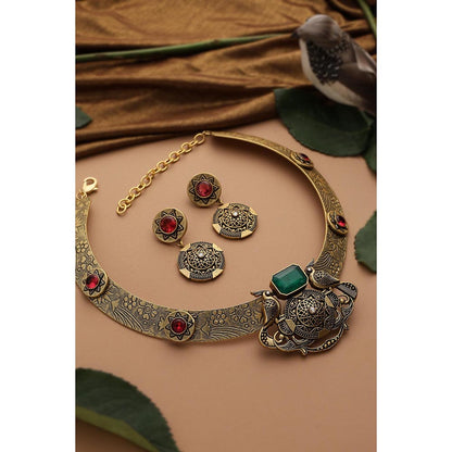 SWABHIMANN Anoma Emerald and Ruby Jewellery Set