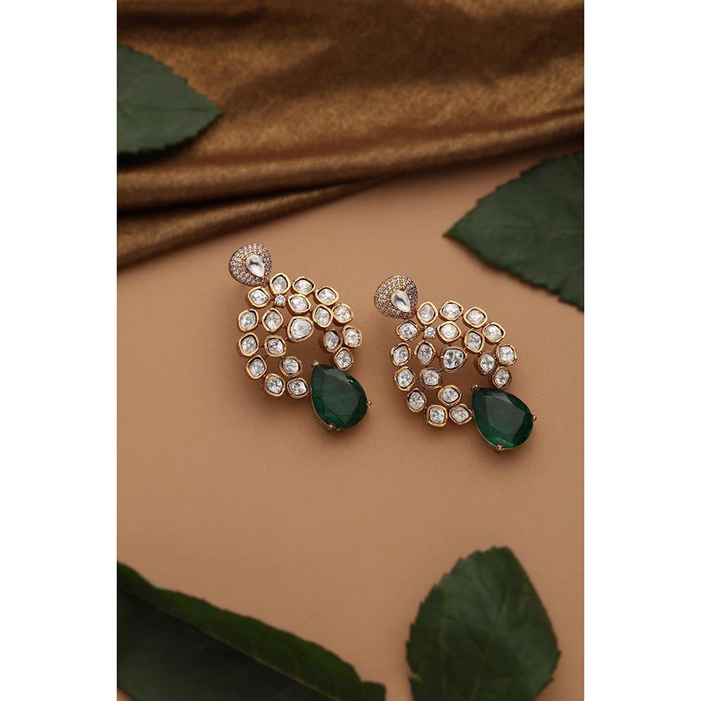 SWABHIMANN Naina Multi-Color Polki Dangler Earrings