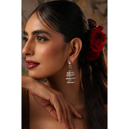 SWABHIMANN Enisha Multi-Color Polki Jhumka Earrings