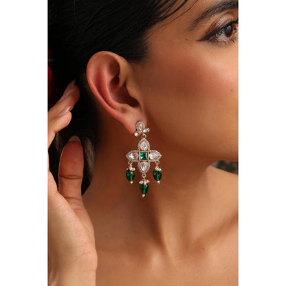 SWABHIMANN Ojhal Multi-Color Polki Dangler Earrings