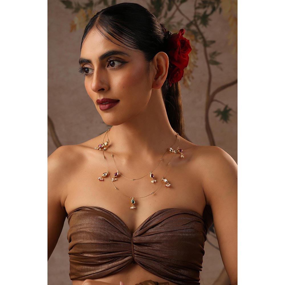 SWABHIMANN Sirohi Multicolour Polki Necklace