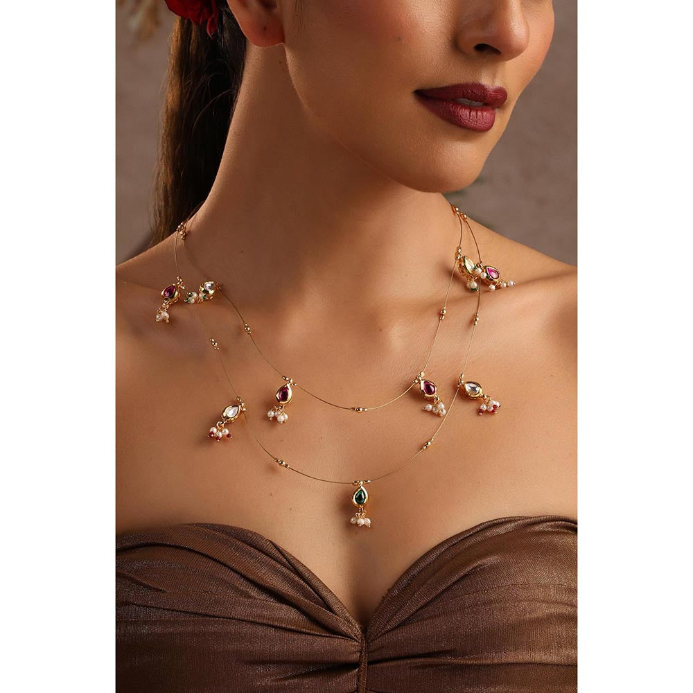 SWABHIMANN Sirohi Multicolour Polki Necklace