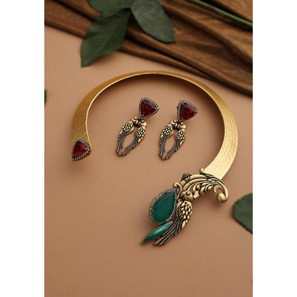 SWABHIMANN Vinaya Emerald and Ruby Jewellery Set