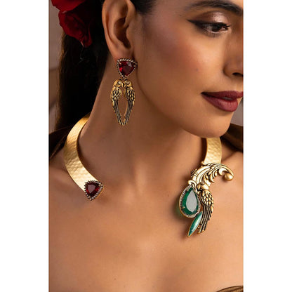 SWABHIMANN Vinaya Emerald and Ruby Jewellery Set