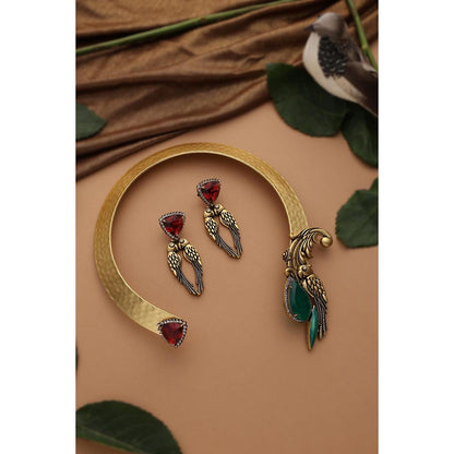 SWABHIMANN Vinaya Emerald and Ruby Jewellery Set