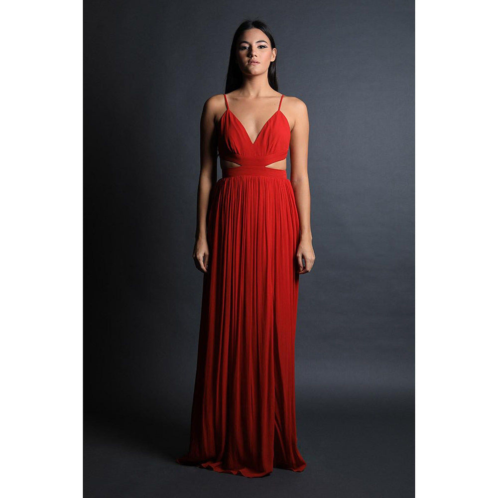 Swatee Singh Strappy Backless Maxi With Cut Outs