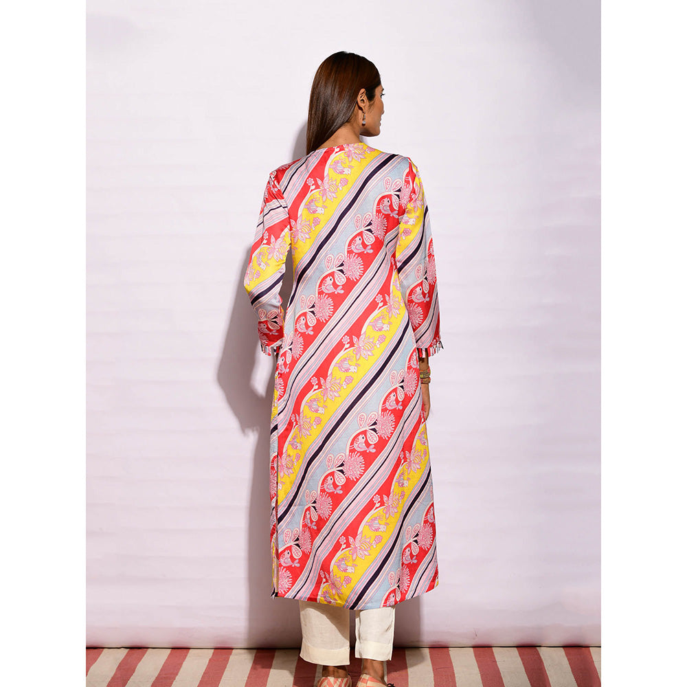 Swati Vijaivargie In Bloom Multicolor Diagonal Print Kurta