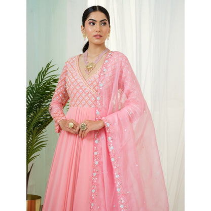Tamaraa by Tahani Pink Mystique Anarkali Dress