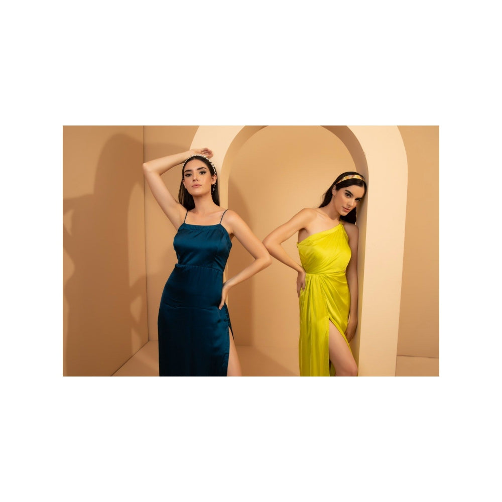 Tarini Vij Navy Blue Carol Midi Dress