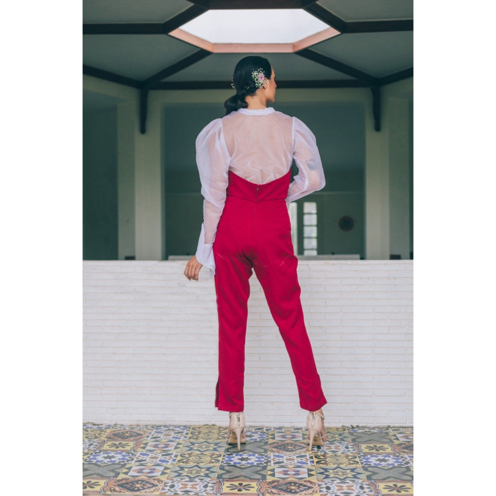 Tarini Vij Cinder & Dove Red Jumpsuit (Set of 2)