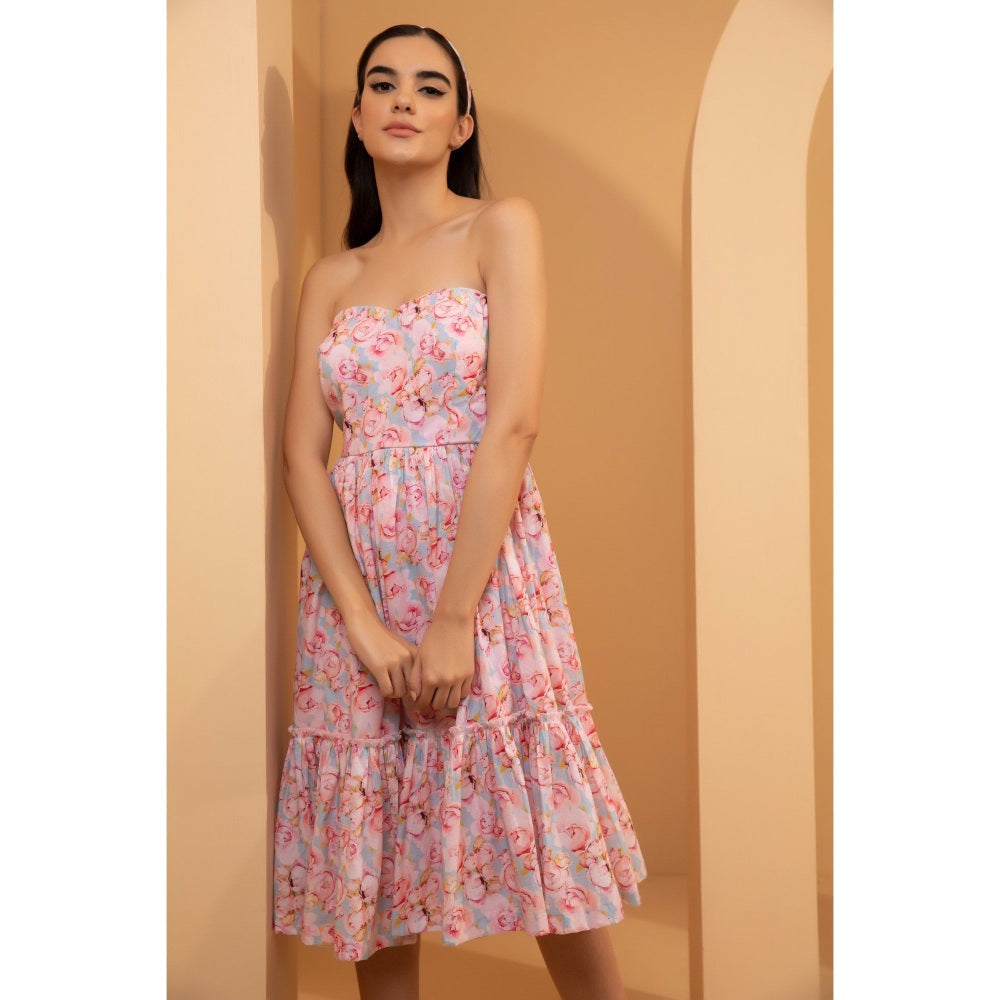 Tarini Vij Liv Pink Midi Dress