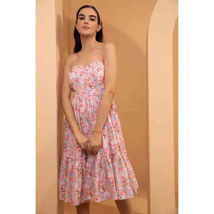 Tarini Vij Liv Pink Midi Dress