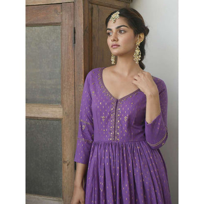 Taro india Dazzling Violet Kurta with Pant and Dupatta (Set of 3)