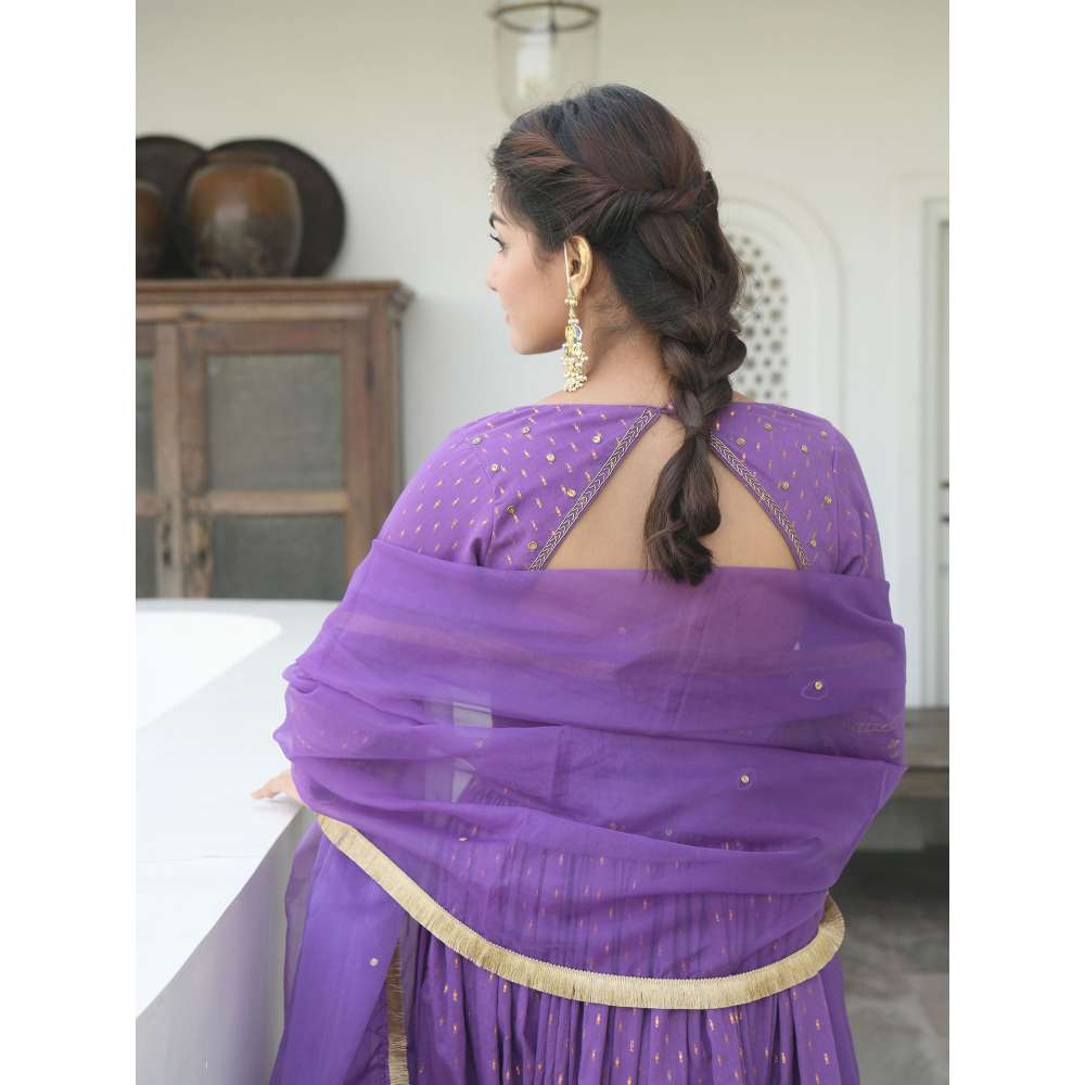 Taro india Dazzling Violet Kurta with Pant and Dupatta (Set of 3)