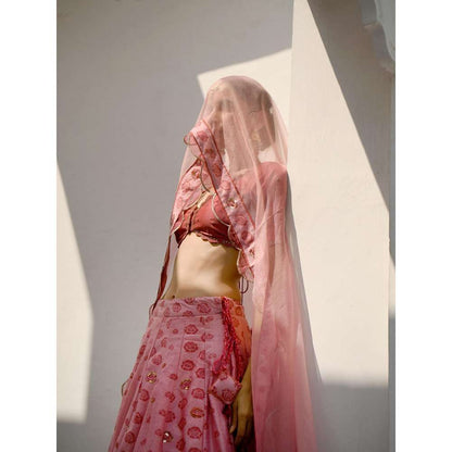 Taro india Watermelon Rouge Lehanga with Blouse and Dupatta (Set of 3)