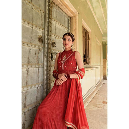 Taro India Sindhuri Kurta & Palazzo Red (Set of 4)