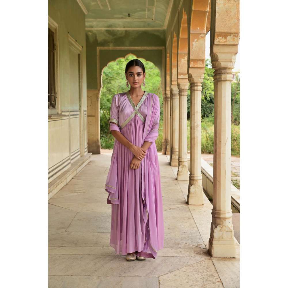 Taro India Kumudni Kurta Lavender (Set of 3)