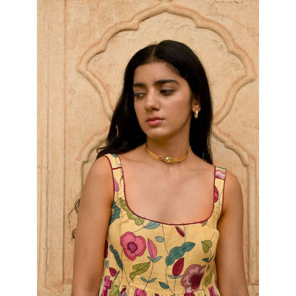 Taro India Grapefruit Kurta with Pant and Dupatta (Set of 3)