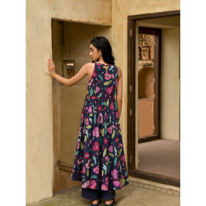 Taro India Berry Bloom Kurta with Pant and Dupatta (Set of 3)