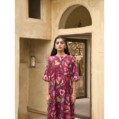Taro India Auburn Kaftan Kurta with Pant (Set of 2)