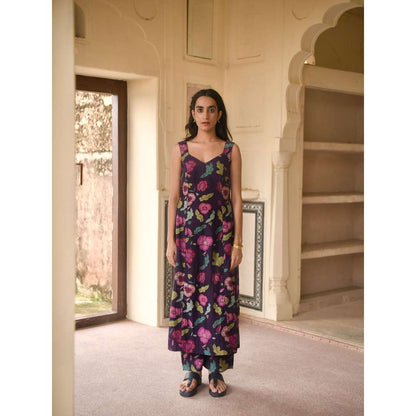 Taro India Raisin Love Kurta with Pant and Dupatta (Set of 3)