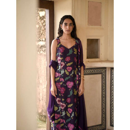 Taro India Raisin Love Kurta with Pant and Dupatta (Set of 3)