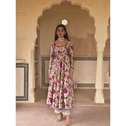 Taro India Blooming Garden Anarkali with Pant and Dupatta (Set of 3)