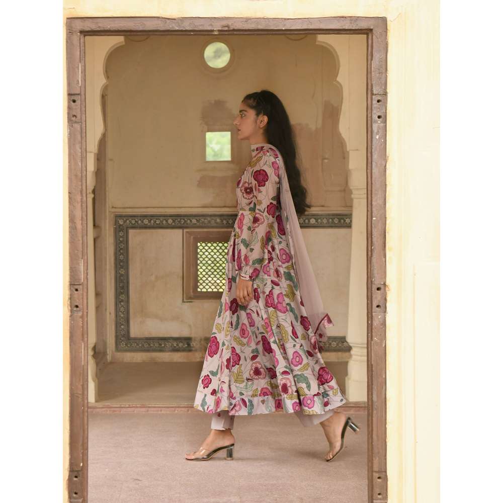 Taro India Blooming Garden Anarkali with Pant and Dupatta (Set of 3)