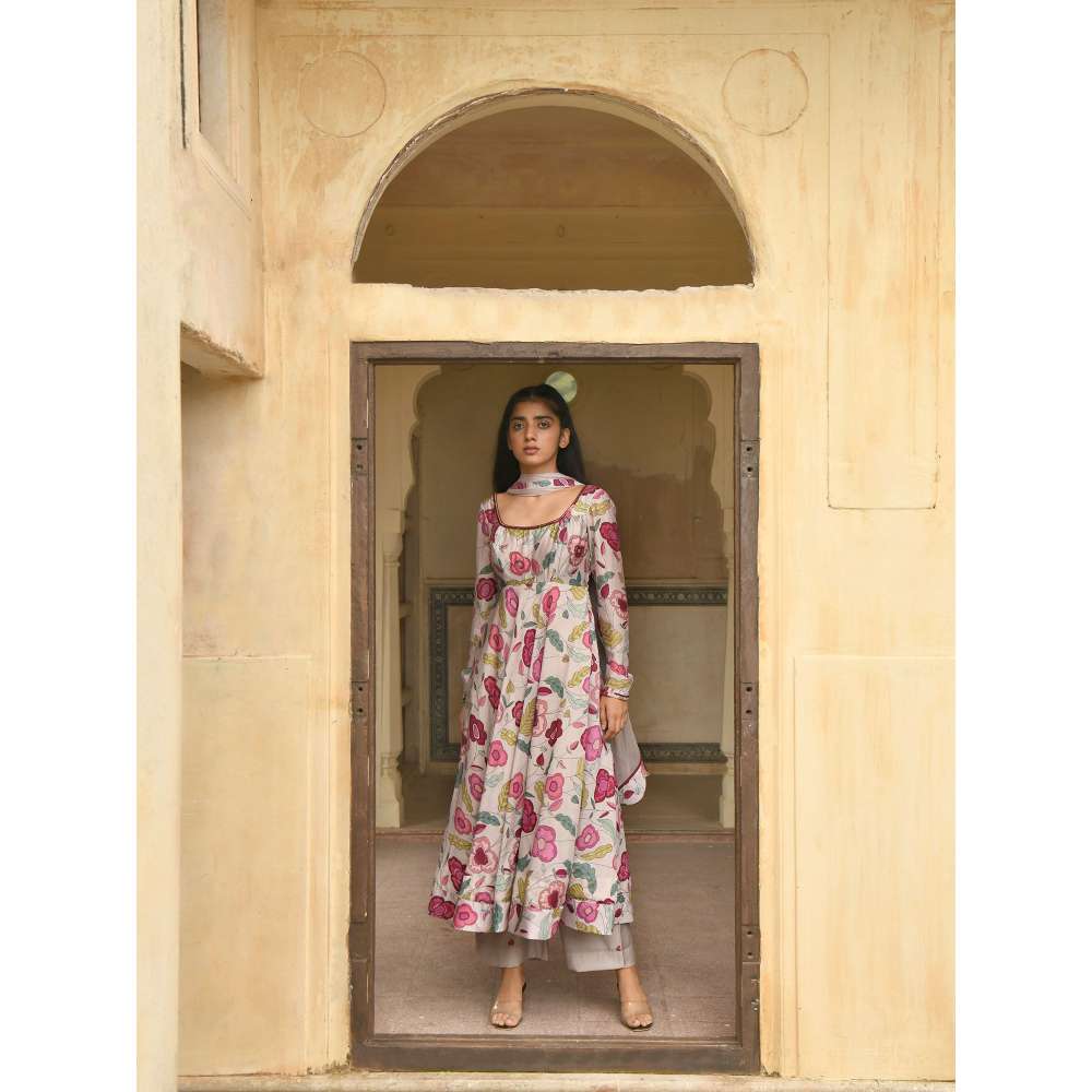 Taro India Blooming Garden Anarkali with Pant and Dupatta (Set of 3)