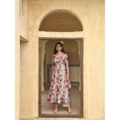 Taro India Blooming Garden Anarkali with Pant and Dupatta (Set of 3)